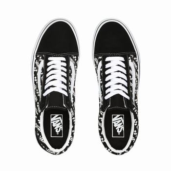 Damske Tenisky Vans Logo Repeat Old Skool Čierne/Biele VA42CEWPT